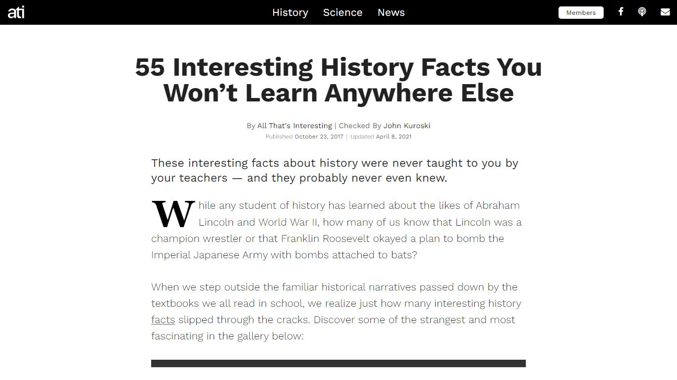 55 Interesting History Facts You Won't Learn Anywhere Else